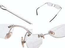 Load image into Gallery viewer, 極美品 CARTIER カルティエ メガネ リムレス ブラック サングラス シルバー金具 メタル プラスチック 中古 4b005682