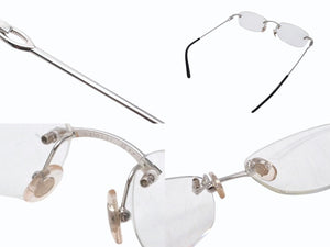 極美品 CARTIER カルティエ メガネ リムレス ブラック サングラス シルバー金具 メタル プラスチック 中古 4b005682
