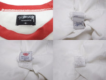 Load image into Gallery viewer, STUSSY ステューシー ラスタロゴプリント ラグラン袖 Tシャツ カットソー ホワイト レッド コットン サイズM 美品 中古 4b005683