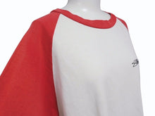 Load image into Gallery viewer, STUSSY ステューシー ラスタロゴプリント ラグラン袖 Tシャツ カットソー ホワイト レッド コットン サイズM 美品 中古 4b005683