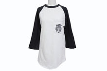 Load image into Gallery viewer, CHROME HEARTS クロムハーツ ラグラン 七分袖Tシャツ サイズS ヴァインダガー スクロールラベルロゴ ホワイト ブラック 美品 中古 4b005686