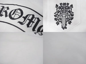 CHROME HEARTS クロムハーツ ラグラン 七分袖Tシャツ サイズS ヴァインダガー スクロールラベルロゴ ホワイト ブラック 美品 中古 4b005686