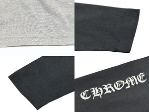 CHROME HEARTS クロムハーツ ラグラン長袖Tシャツ ONE SIZE ブラック グレー ダガー スクロールラベルロゴ アームロゴ 美品 中古 4b005687
