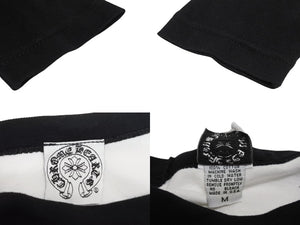 極美品 CHROME HEARTS クロムハーツ ラグラン長袖Tシャツ サイズM 氷室京介コラボ Higher Than Heaven ブラック ホワイト 中古 4b005688