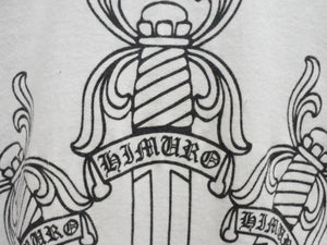 極美品 CHROME HEARTS クロムハーツ ラグラン長袖Tシャツ サイズM 氷室京介コラボ Higher Than Heaven ブラック ホワイト 中古 4b005688