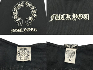 CHROME HEARTS クロムハーツ タンクトップ サイズM ブラック CHクロス FUCK YOU ホースシュー ニューヨーク限定 美品 中古 4b005691