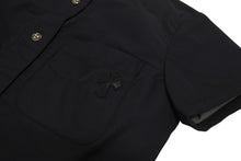 Load image into Gallery viewer, CHROME HEARTS クロムハーツ クロスパッチ付き クロスボールボタン ナイロン半袖シャツ ブラック サイズXS 美品 中古 4b005692