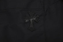 Load image into Gallery viewer, CHROME HEARTS クロムハーツ クロスパッチ付き クロスボールボタン ナイロン半袖シャツ ブラック サイズXS 美品 中古 4b005692
