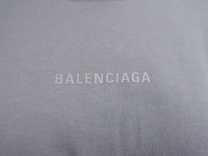 BALENCIAGA バレンシアガ 24SS リフレクター ロゴ Tシャツ 764235 TQVN1 グレー サイズS 美品 中古 4b005694