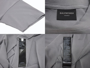 BALENCIAGA バレンシアガ 24SS リフレクター ロゴ Tシャツ 764235 TQVN1 グレー サイズS 美品 中古 4b005694