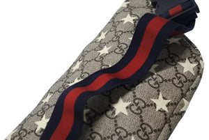 極美品 GUCCI グッチ チルドレンズ キッズライン GGスプリーム ウエストポーチ ヒップバッグ ベルトバッグ スター ベージュ 中古 4b005696