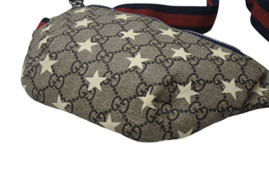極美品 GUCCI グッチ チルドレンズ キッズライン GGスプリーム ウエストポーチ ヒップバッグ ベルトバッグ スター ベージュ 中古 4b005696