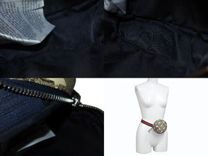 GUCCI グッチ チルドレンズ ラウンド ミニウエストポーチ 502330 GGスプリーム レザー ベージュ シルバー金具 良品 中古 4b005697 