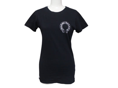 CHROME HEARTS クロムハーツ クロールラベル ホースシュー プリント Tシャツ サイズS ブラック コットン 美品 中古 4b005701
