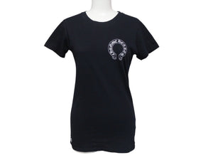 CHROME HEARTS クロムハーツ クロールラベル ホースシュー プリント Tシャツ サイズS ブラック コットン 美品 中古 4b005701
