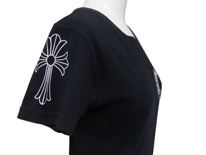 CHROME HEARTS クロムハーツ クロールラベル ホースシュー プリント Tシャツ サイズS ブラック コットン 美品 中古 4b005701