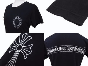 CHROME HEARTS クロムハーツ クロールラベル ホースシュー プリント Tシャツ サイズS ブラック コットン 美品 中古 4b005701
