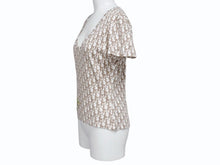 Load image into Gallery viewer, 極美品 Christian Dior クリスチャンディオール Vネック半袖Tシャツ 5E16155951 サイズ40 ガリアーノ期 トロッター 花刺繍 中古 4b005704