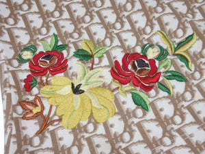 極美品 Christian Dior クリスチャンディオール Vネック半袖Tシャツ 5E16155951 サイズ40 ガリアーノ期 トロッター 花刺繍 中古 4b005704