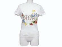 Load image into Gallery viewer, 極美品 Christian Dior クリスチャンディオール 半袖Tシャツ 5E16155206 サイズ36 ホワイト ガリアーノ期 トロッター柄 花柄刺繍 中古 4b005706