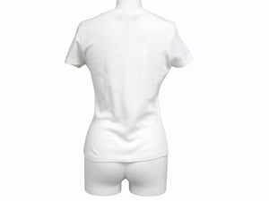極美品 Christian Dior クリスチャンディオール 半袖Tシャツ 5E16155206 サイズ36 ホワイト ガリアーノ期 トロッター柄 花柄刺繍 中古 4b005706