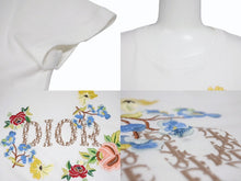 Load image into Gallery viewer, 極美品 Christian Dior クリスチャンディオール 半袖Tシャツ 5E16155206 サイズ36 ホワイト ガリアーノ期 トロッター柄 花柄刺繍 中古 4b005706