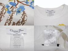 Load image into Gallery viewer, 極美品 Christian Dior クリスチャンディオール 半袖Tシャツ 5E16155206 サイズ36 ホワイト ガリアーノ期 トロッター柄 花柄刺繍 中古 4b005706