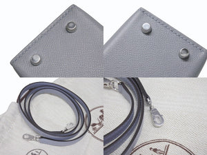 新品未使用 HERMES エルメス ミニケリー2 ハンドバッグ ショルダーバッグ K刻印 2WAY ヴォーエプソン グリパンタン SV金具 外縫い 中古 4b005707
