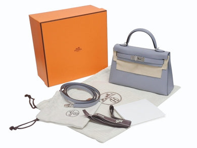 新品未使用 HERMES エルメス ミニケリー2 ハンドバッグ ショルダーバッグ K刻印 2WAY ヴォーエプソン グリパンタン SV金具 外縫い 中古 4b005707