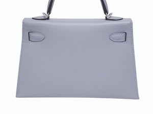 新品未使用 HERMES エルメス ミニケリー2 ハンドバッグ ショルダーバッグ K刻印 2WAY ヴォーエプソン グリパンタン SV金具 外縫い 中古 4b005707