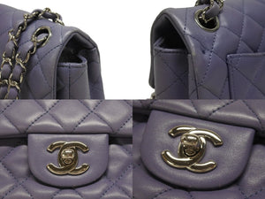 CHANEL シャネル ミニマトラッセ20 Sフラップ Wチェーンショルダーバッグ A69900 15番台 ココマーク ラムスキン パープル系 美品 中古 4b005711