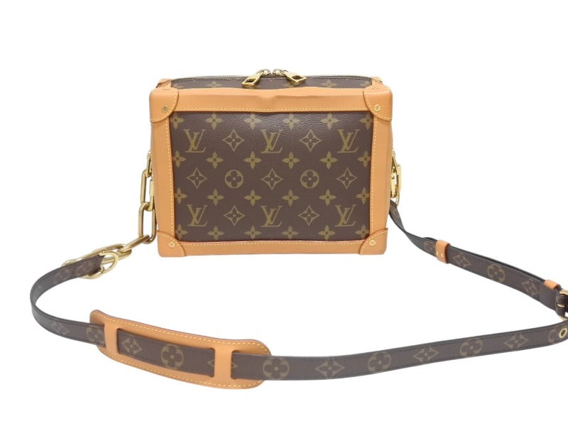 極美品 LOUIS VUITTON ルイヴィトン ソフトトランク ショルダーバッグ M44660 モノグラムキャンバス レザー ブラウン 中古 4b005712