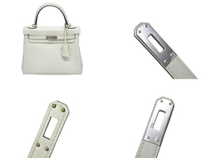 新品同様 HERMES エルメス ケリー25 2WAY ショルダーバッグ U刻印 ヴォースイフト ヴェールフィズ シルバー金具 中古 4b005715