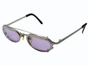 Jean Paul GAULTIER ジャンポール ゴルチエ ツーブリッジ クリップオン サングラス 56-7116 シルバー パープル ヴィンテージ 美品 中古 4b005718 