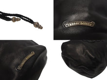 Load image into Gallery viewer, 新品未使用 新型 25年 CHROME HEARTS クロムハーツ BSフレア ドローストリングス バッグ 巾着 シルバー 黒 中古 4b005722