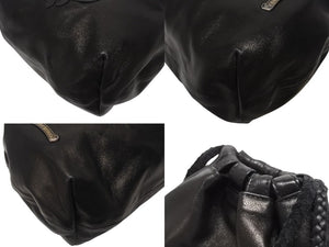 新品未使用 新型 25年 CHROME HEARTS クロムハーツ BSフレア ドローストリングス バッグ 巾着 シルバー 黒 中古 4b005722
