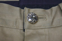 Load image into Gallery viewer, 極美品 CHROME HEARTS クロムハーツ カーペンター セメタリー クロスボール クロスパッチ パンツ サイズ30 ベージュ ピンク 中古 4b005728