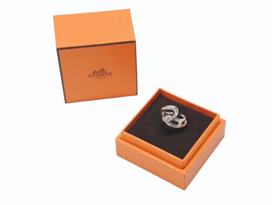 極美品 HERMES エルメス シェーヌダンクルパンクリング 指輪 H121644B シルバー925 重量約11.3g シルバー 中古 4b005731