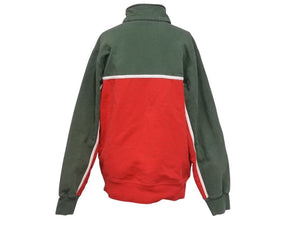 Supreme シュプリーム ハーフジップ スウェット 101837 グリーンレッド コットン サイズM 刺繍 美品 中古 4b005732 