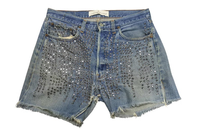 GOLDEN GOOSE x LEVI'S ゴールデングース リーバイス リメイク スタッズカスタム デニムショーツ ブルー サイズ34 美品 中古 4b005734