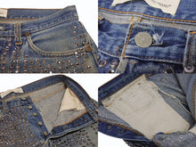 Load image into Gallery viewer, GOLDEN GOOSE x LEVI&#39;S ゴールデングース リーバイス リメイク スタッズカスタム デニムショーツ ブルー サイズ34 美品 中古 4b005734