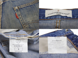 GOLDEN GOOSE x LEVI'S ゴールデングース リーバイス リメイク スタッズカスタム デニムショーツ ブルー サイズ34 美品 中古 4b005734