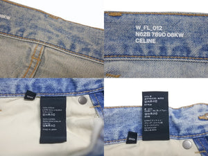 CELINE セリーヌ Marco マルコ ジーンズ ライダーウォッシュデニム フレアデニム ブーツカット ブルー サイズ24 美品 中古 4b005744
