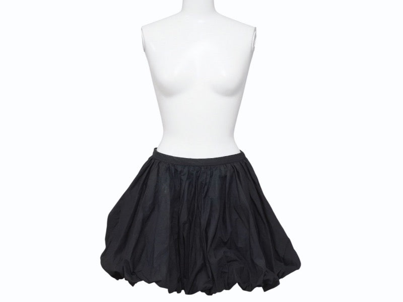 極美品 JIL SANDER ジルサンダー ミニスカートボトム J01MA0114 J45002 コットンブラック サイズ32 中古 4b005745 