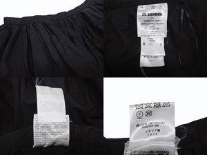 極美品 JIL SANDER ジルサンダー ミニスカートボトム J01MA0114 J45002 コットンブラック サイズ32 中古 4b005745 