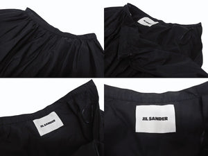 極美品 JIL SANDER ジルサンダー ミニスカートボトム J01MA0114 J45002 コットンブラック サイズ32 中古 4b005745 