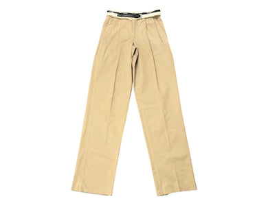 HOMME girls オムガールズ ベルテッドビッグツイルパンツ 4210600316 コットン牛革 ベージュ サイズ36 美品 中古 4b005748 