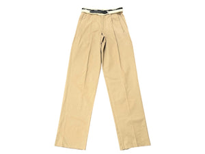 HOMME girls オムガールズ ベルテッドビッグツイルパンツ 4210600316 コットン 牛革 ベージュ サイズ36 美品 中古 4b005748