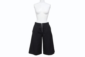 極美品 JIL SANDER ジルサンダー パンツ ジップフライ ショーツ J52KA0009 JTN319 ウール ブラック サイズ32 中古 4b005749
