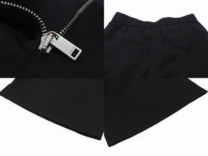 極美品 JIL SANDER ジルサンダー パンツ ジップフライ ショーツ J52KA0009 JTN319 ウール ブラック サイズ32 中古 4b005749
